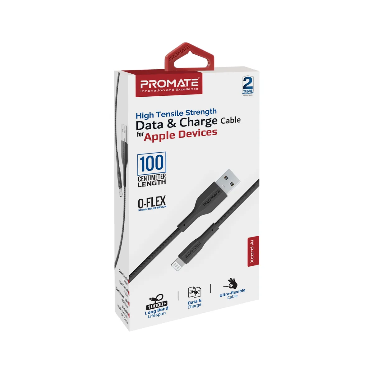 Кабель Promate xCord-Ai USB - Lightning (M/M), 1 м, Black (xcord-ai.black) - мініатюра 5
