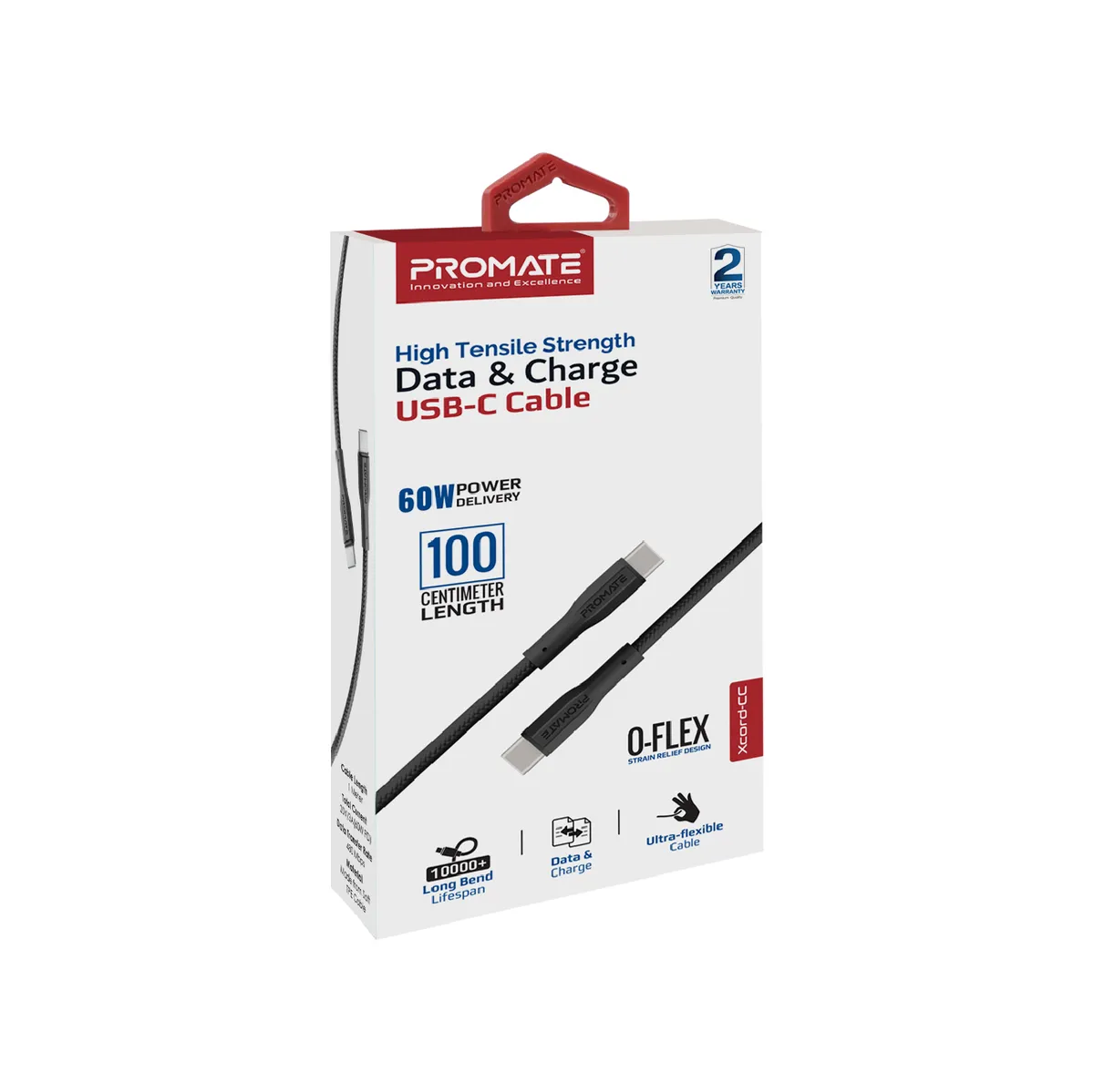 Кабель Promate xCord-CC USB Type-C - USB Type-C (M/M), 1 м, Black (xcord-cc.black) - мініатюра 6