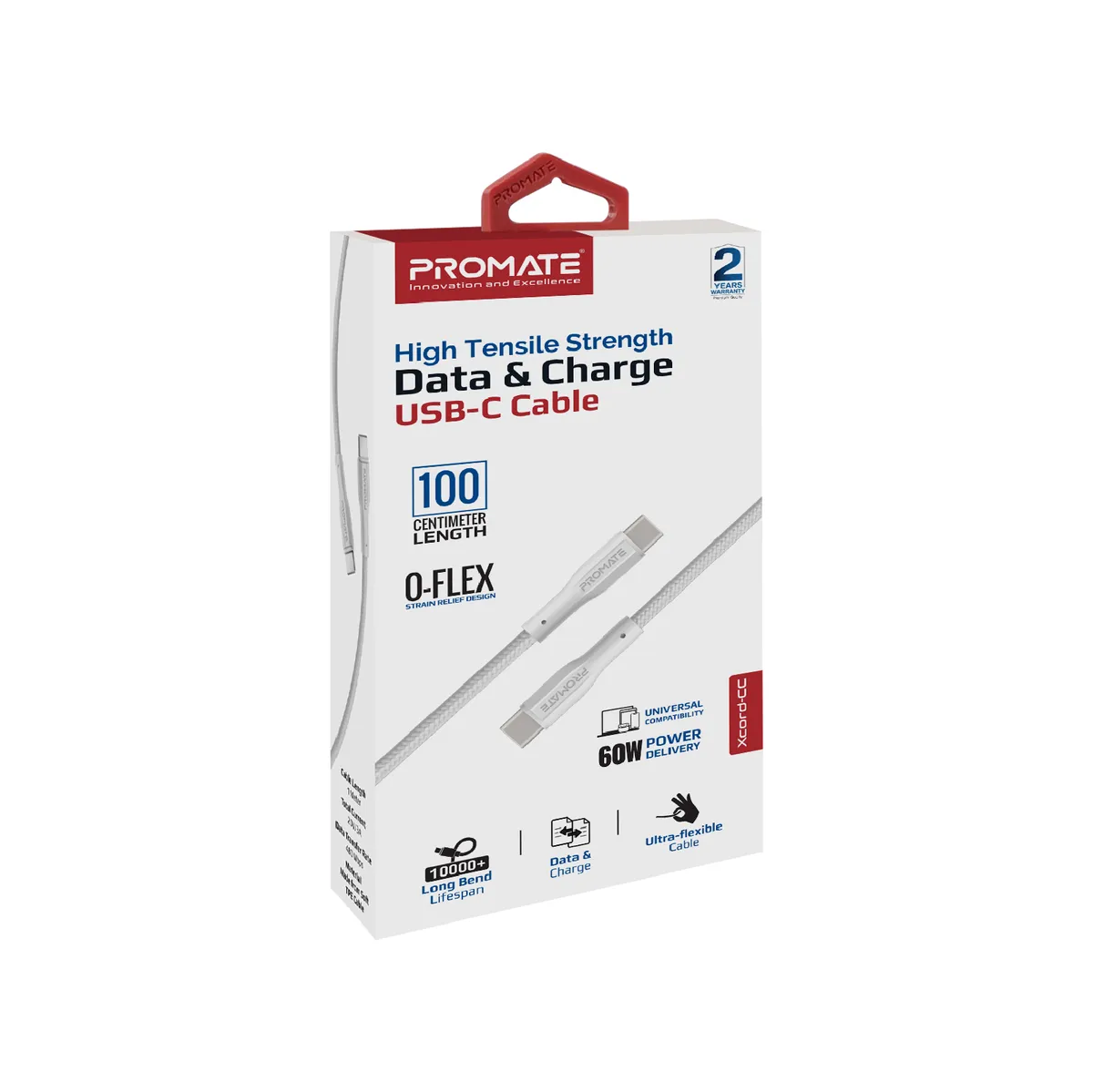 Кабель Promate xCord-CC USB Type-C - USB Type-C (M/M), 1 м, White (xcord-cc.white) - мініатюра 6