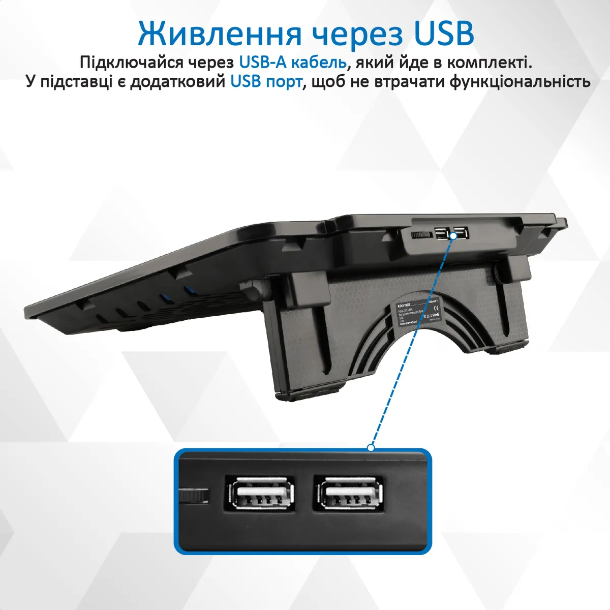 Охолоджуюча пiдставка для ноутбука Promate AirBase-1 Black - мініатюра 6