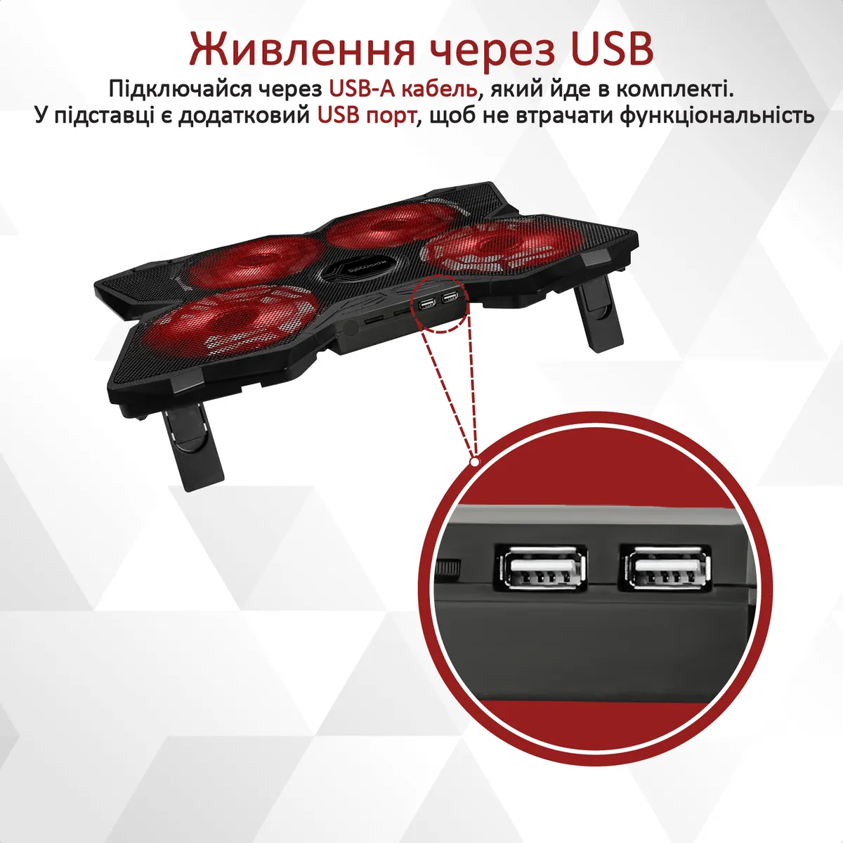 Охолоджуюча пiдставка для ноутбука Promate AirBase-3 Black - мініатюра 7