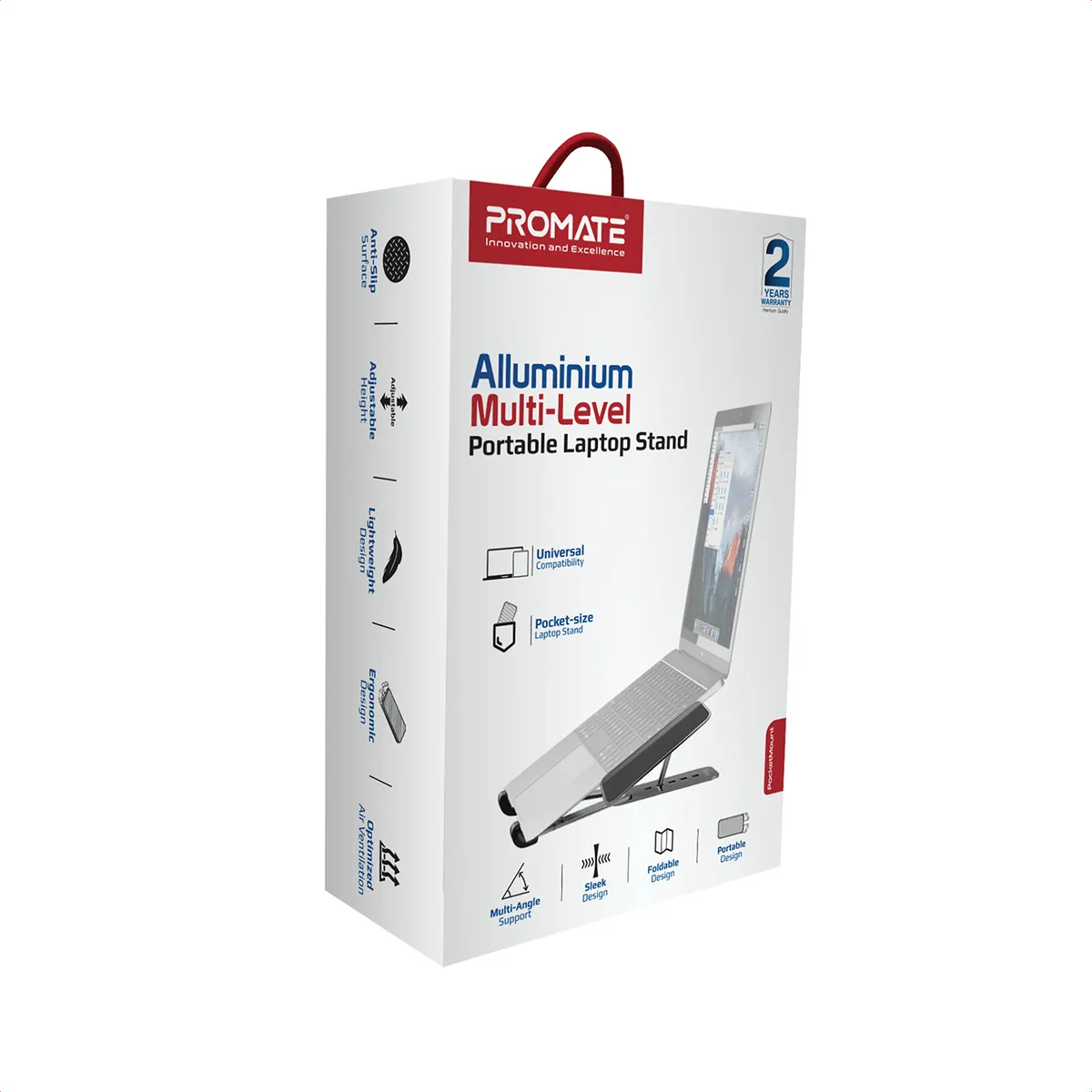 Охолоджуюча пiдставка для ноутбука Promate PocketMount Grey - мініатюра 6