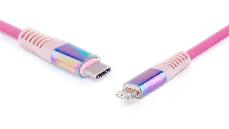 Кабель REAL-EL USB Type-C - Lightning (M/M), 1 м, Rainbow (EL123500054) - зображення 1