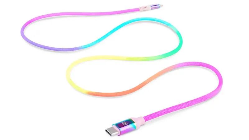 Кабель REAL-EL USB Type-C - Lightning (M/M), 1 м, Rainbow (EL123500054) - мініатюра 2