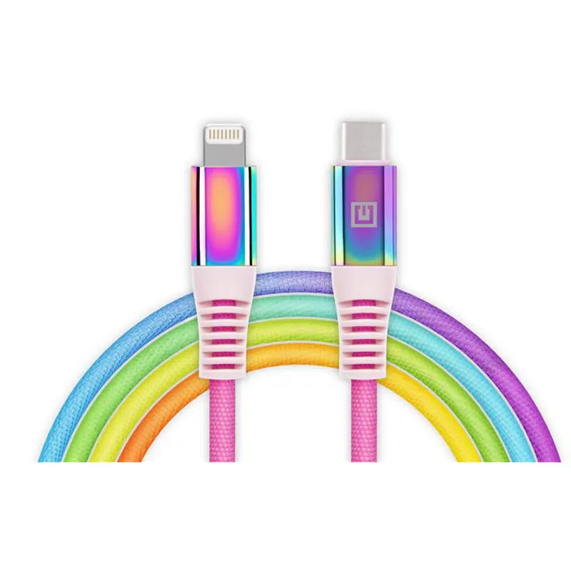 Кабель REAL-EL USB Type-C - Lightning (M/M), 1 м, Rainbow (EL123500054) - мініатюра 8