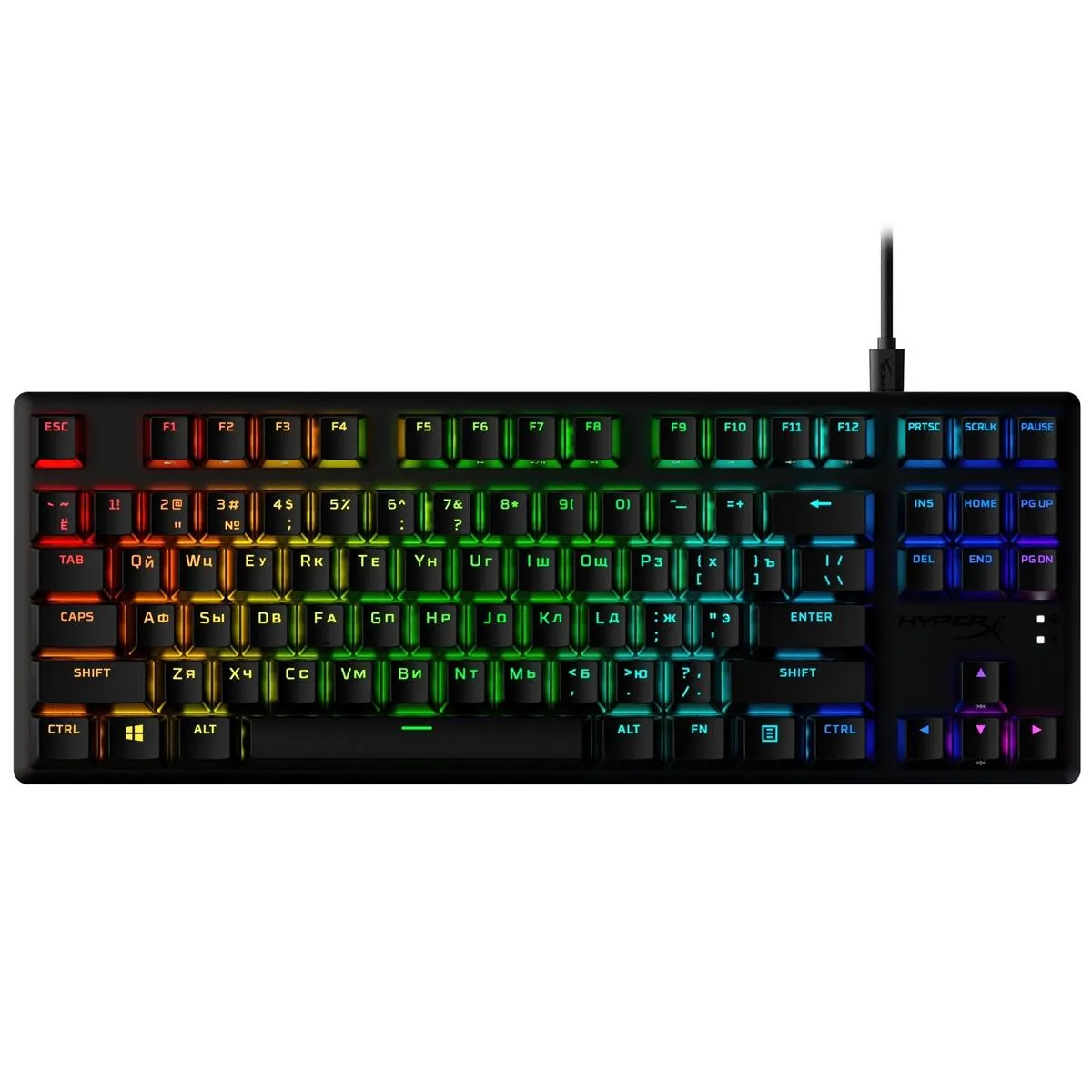 Клавіатура HyperX Alloy Origins Core PBT Red RGB Black (639N7AA) - зображення 1