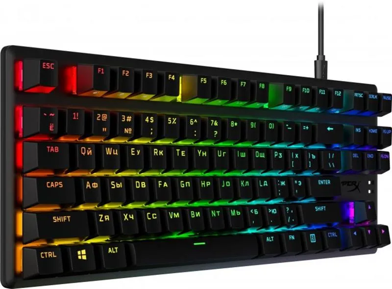 Клавіатура HyperX Alloy Origins Core PBT Red RGB Black (639N7AA) - мініатюра 2