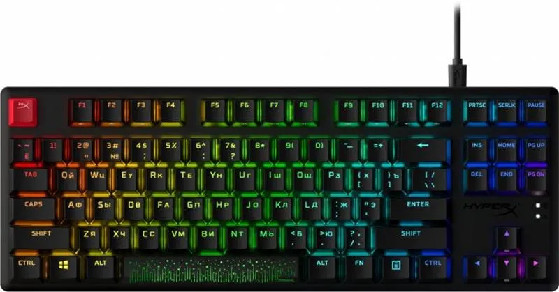 Клавіатура HyperX Alloy Origins Core PBT Red RGB Black (639N7AA) - мініатюра 4