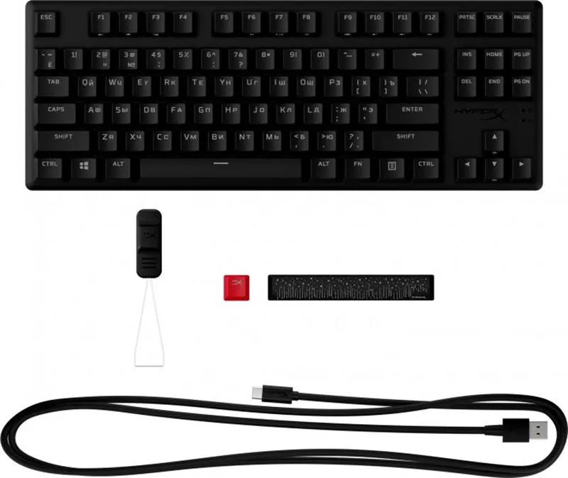 Клавіатура HyperX Alloy Origins Core PBT Red RGB Black (639N7AA) - мініатюра 6