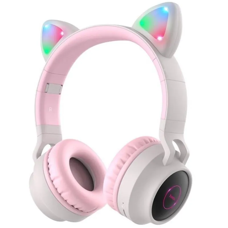 Bluetooth-гарнітура Hoco W27 Cat Ear Grey/Pink (W27GP) - зображення 1