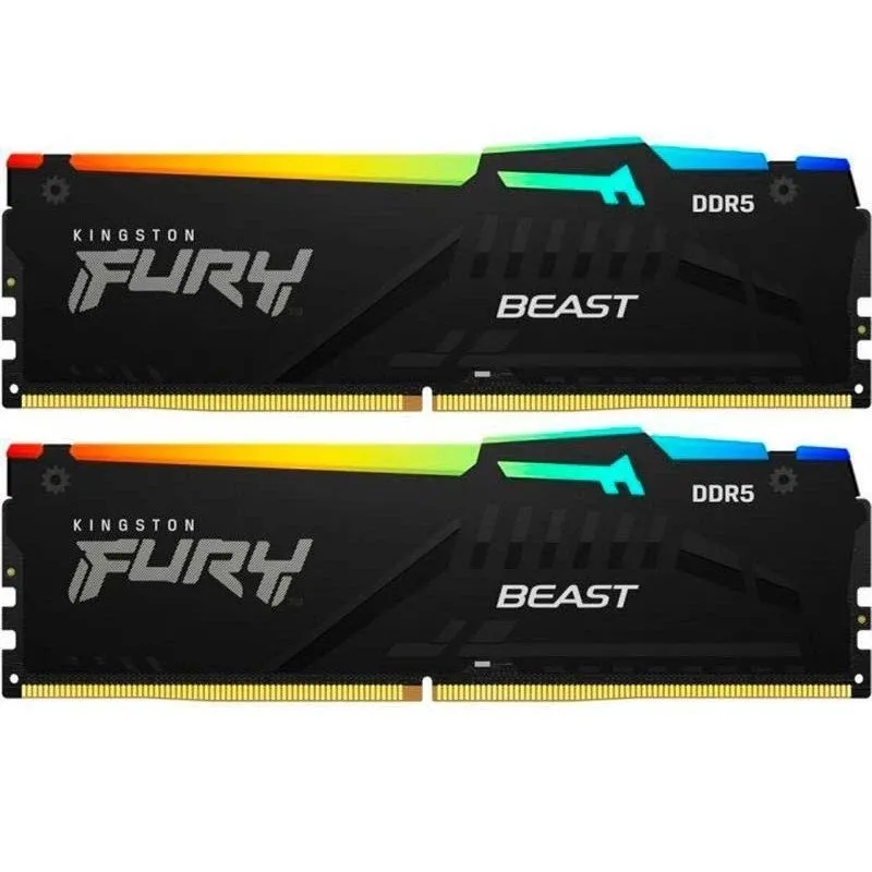 Модуль пам`яті DDR5 2x8GB/5200 Kingston Fury Beast RGB Black (KF552C40BBAK2-16) - зображення 1