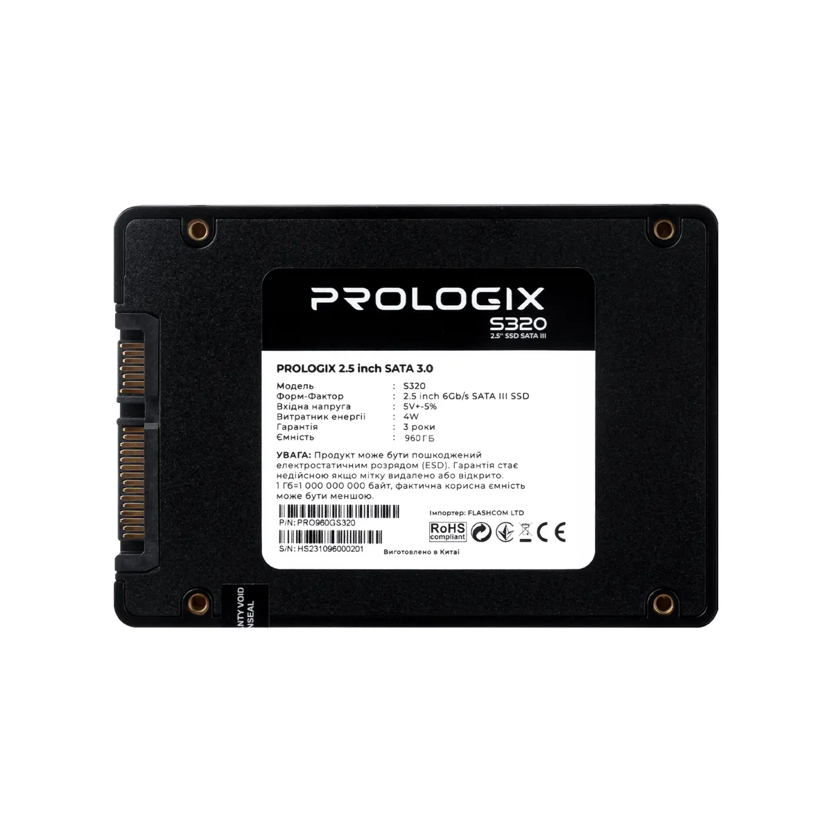 Накопичувач SSD  960GB Prologix S320 2.5" SATAIII 3D TLC (PRO960GS320) - мініатюра 2