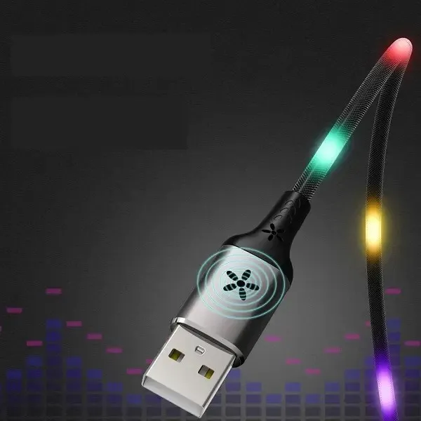 Кабель Remax RC-133i EL Luminous (Sound-Activated) USB - Lightning (M/M), 1 м Black (6954851297567) - зображення 1