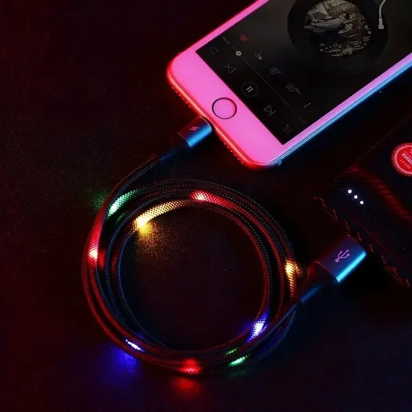 Кабель Remax RC-133i EL Luminous (Sound-Activated) USB - Lightning (M/M), 1 м Black (6954851297567) - мініатюра 2