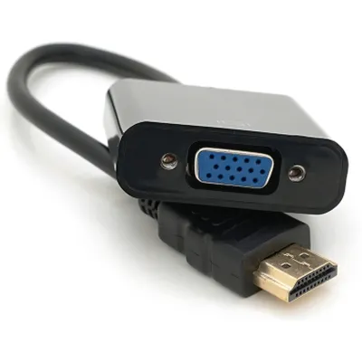Конвертер HDMI (тато) на VGA (мама) 10cm, Black, 4K / 2K, Пакет Q250 - мініатюра 3