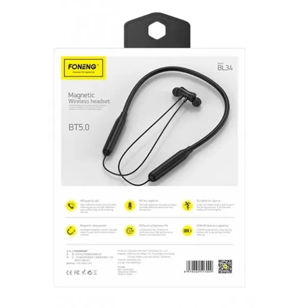 Bluetooth-гарнітура Foneng Neckband Sport BL34 (BL34-BE-N) - мініатюра 4
