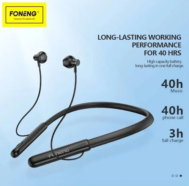 Bluetooth-гарнітура Foneng BL37 Digital Display Neckband Bluetooth Earphone (BL37-BE-DDN) - мініатюра 3