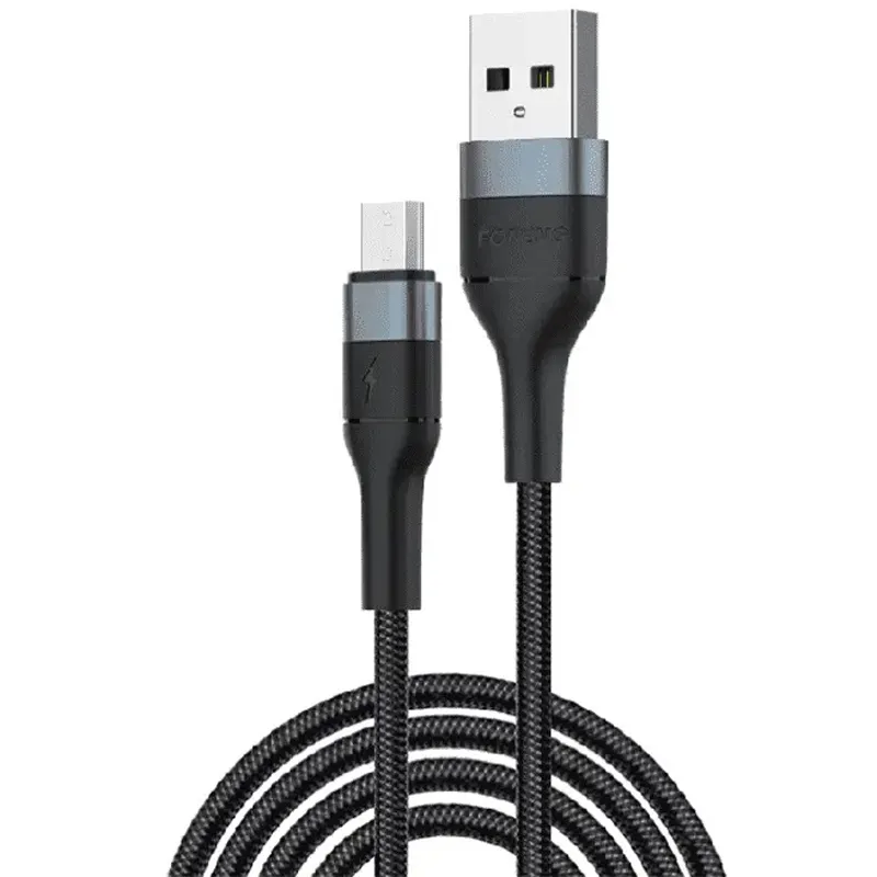 Кабель Foneng X51 Spiral Braided Cable USB - micro USB (M/M), 3 A, 1 м, Black (X51-CA-MU) - зображення 1