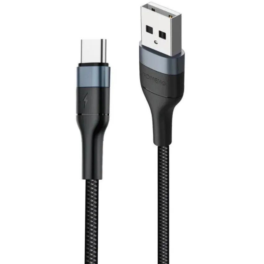 Кабель Foneng X51 Spiral Braided Cable USB - USB Type-C (M/M), 3 A, 1 м, Black (X51-CA-TC) - зображення 1