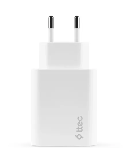Мережевий зарядний пристрій Ttec SmartCharger Duo PD USB-C 40W White (2SCS27B) - зображення 1