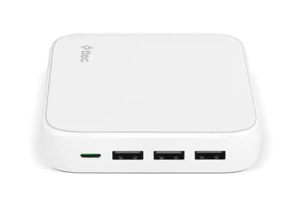 Мережевий зарядний пристрій Ttec SmartCharger Quattro GaN USB-C/USB-A 65W White (2SCG02B) - зображення 1