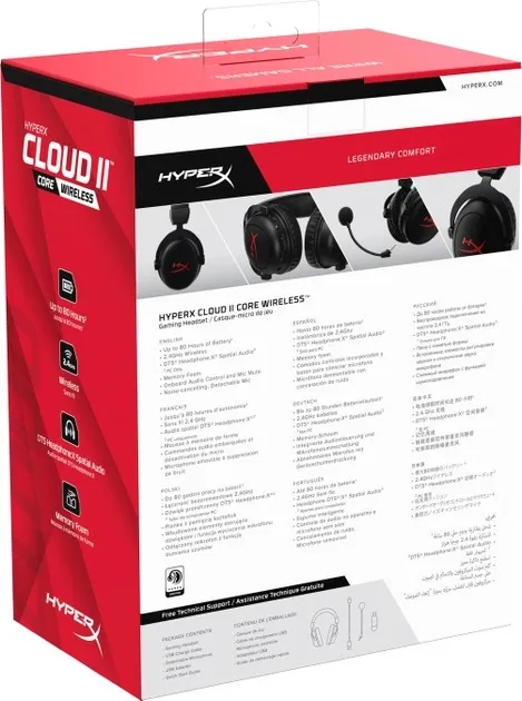 Bluetooth-гарнітура HyperX Cloud II Core Wireless Black (6Y2G8AA) - мініатюра 9