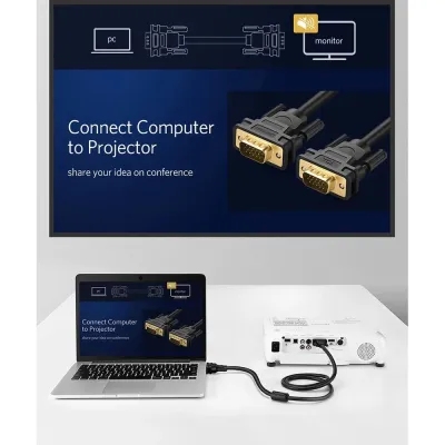 Конвертер Mini, VGA2HDMI, ВИХІД HDMI (мама), на ВХІД VGA (мама) 720P / 1080P, White, BOX - мініатюра 5