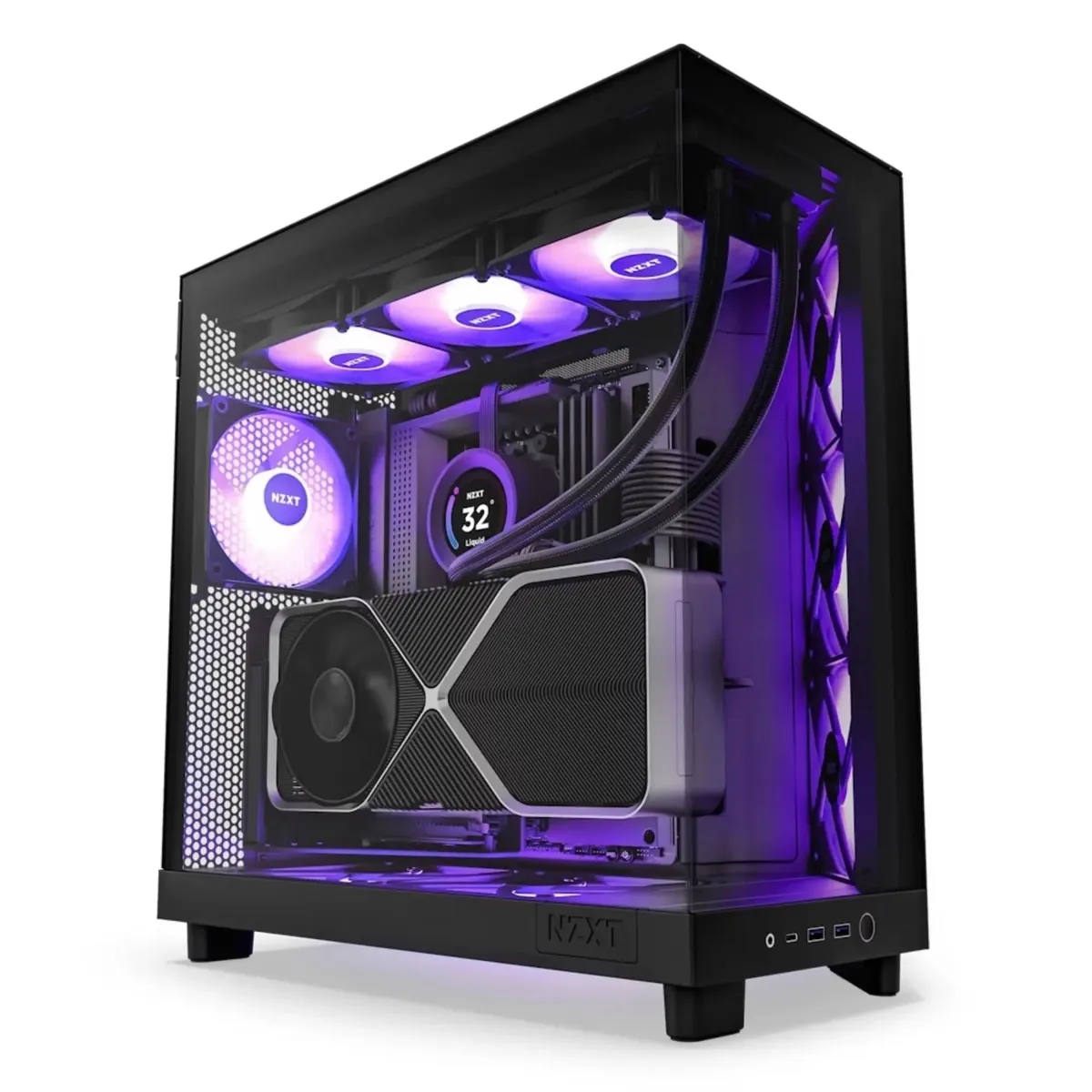 Корпус NZXT H6 Flow RGB Black (CC-H61FB-R1) без БЖ - мініатюра 5