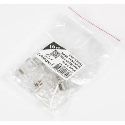 Конектор Cablexpert RJ45 cat.5e UTP 8P8C (сквозное отв., позолоч. конт.) 10 шт (LC-PTU-01/10) - мініатюра 3