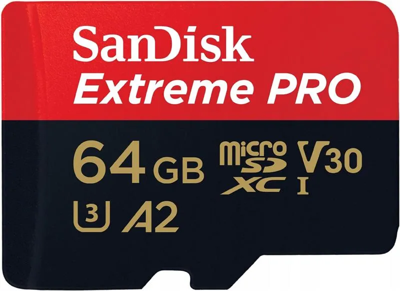 Карта пам`ятi MicroSDXC 64GB UHS-I U3 R200/W90MB/s SanDisk Extreme Pro V30 + SD-адаптер (SDSQXCU-064G-GN6MA) - мініатюра 2
