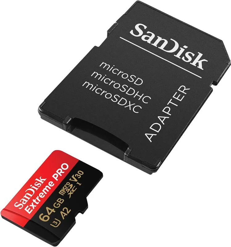Карта пам`ятi MicroSDXC 64GB UHS-I U3 R200/W90MB/s SanDisk Extreme Pro V30 + SD-адаптер (SDSQXCU-064G-GN6MA) - мініатюра 4