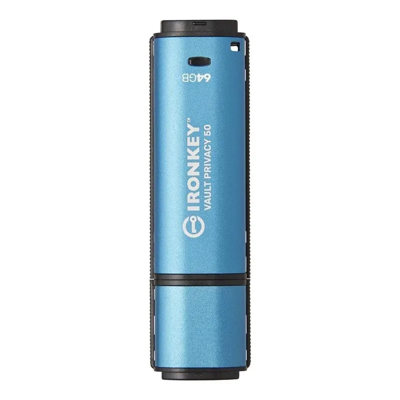 Флеш-накопичувач USB3.2 64GB Kingston IronKey Vault Privacy 50 Type-A Blue (IKVP50/64GB) - зображення 1