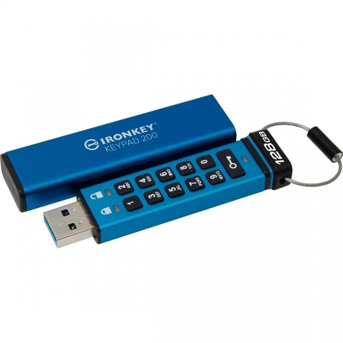 Флеш-накопичувач USB3.2 128GB Kingston IronKey Keypad 200 Type-A Blue (IKKP200/128GB) - мініатюра 2