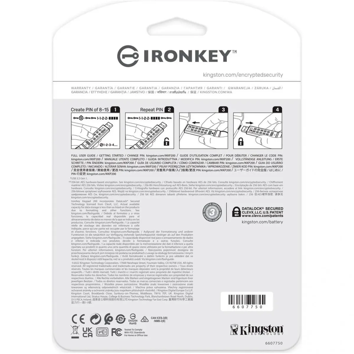 Флеш-накопичувач USB3.2 128GB Kingston IronKey Keypad 200 Type-A Blue (IKKP200/128GB) - мініатюра 8