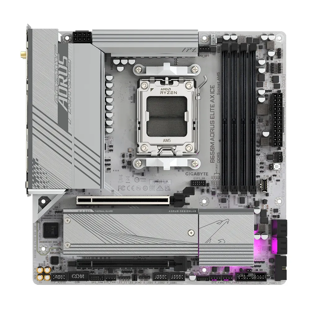 Материнська плата Gigabyte B650M Aorus Elite AX Ice Socket AM5 - мініатюра 2
