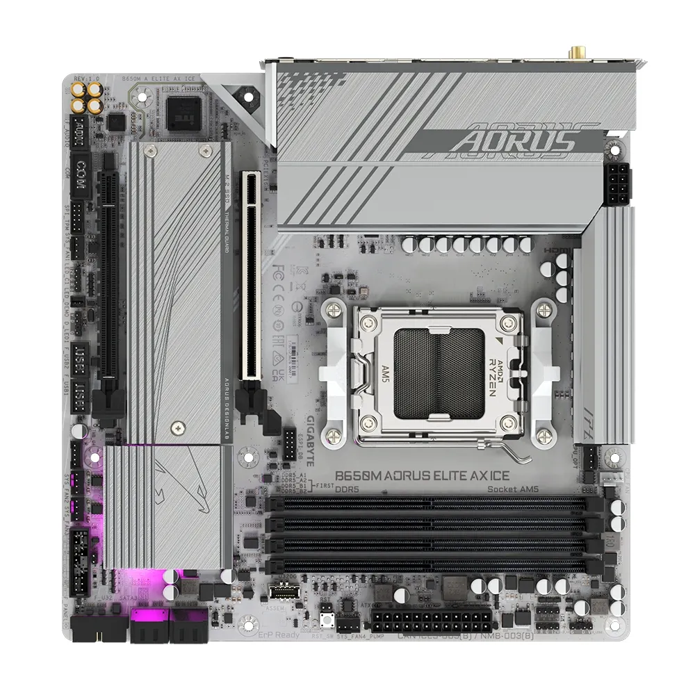 Материнська плата Gigabyte B650M Aorus Elite AX Ice Socket AM5 - мініатюра 5