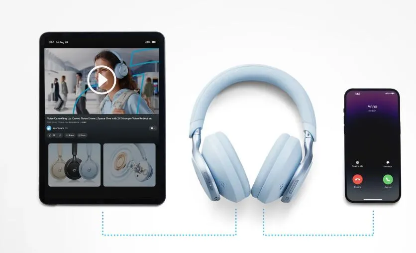 Bluetooth-гарнітура Anker SoundCore Space One Blue (A3035G31) - мініатюра 8