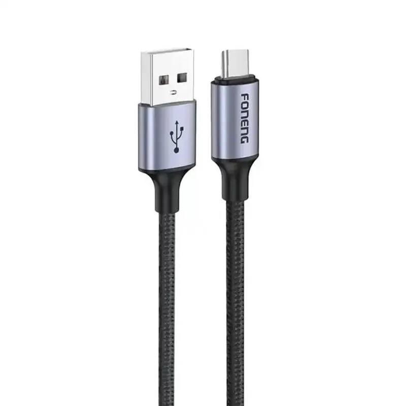 Кабель Foneng X95 Metal Head Braided Cable USB - USB-C (M/M) 3A 1.2 м Black (X95-CA-TC) - зображення 1