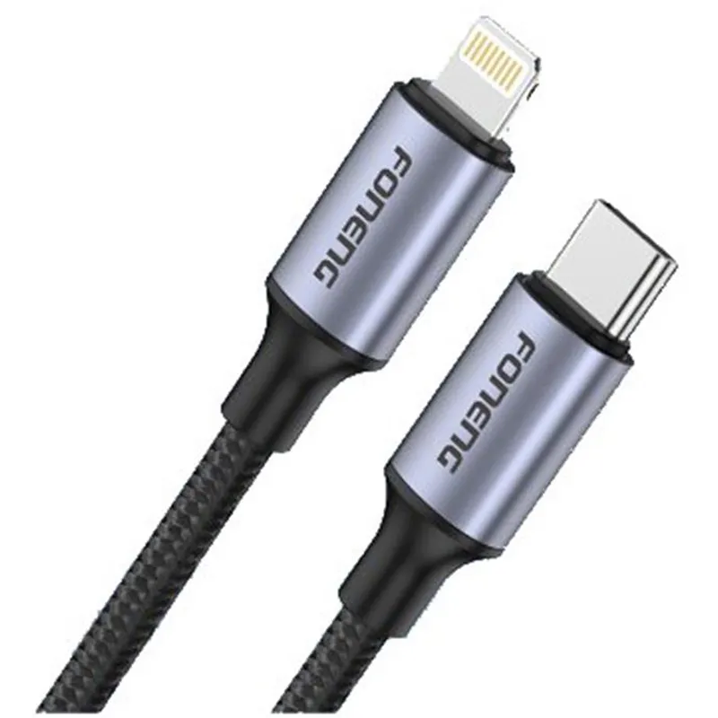 Кабель Foneng X95 Metal Head Braided Cable USB-C - Lightning (M/M) PD20W, 1.2 м, Black (X95-CA-TCIP) - мініатюра 3