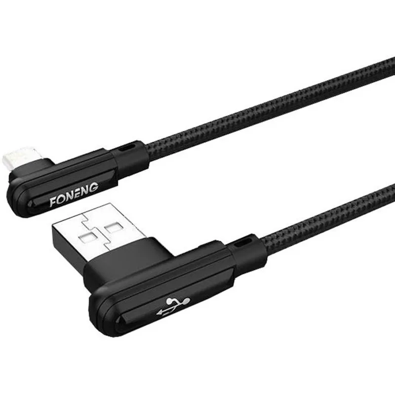 Кабель Foneng X70 90-degree Angle Gaming Cable (3A) USB - USB-C (M/M) 1 м Black (X70-CA-DAG-TC) - зображення 1
