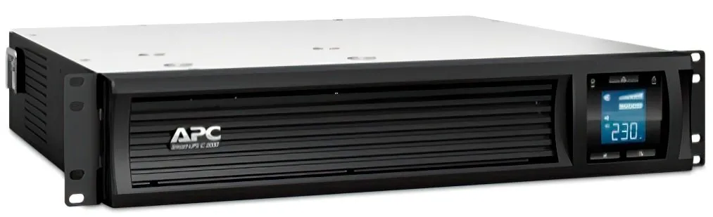 Джерело безперебійного живлення APC Smart-UPS C RM 2000VA LCD, Lin.int., 6 x IEC, RJ-45, USB, LCD, металл (SMC2000I-2U) - мініатюра 2