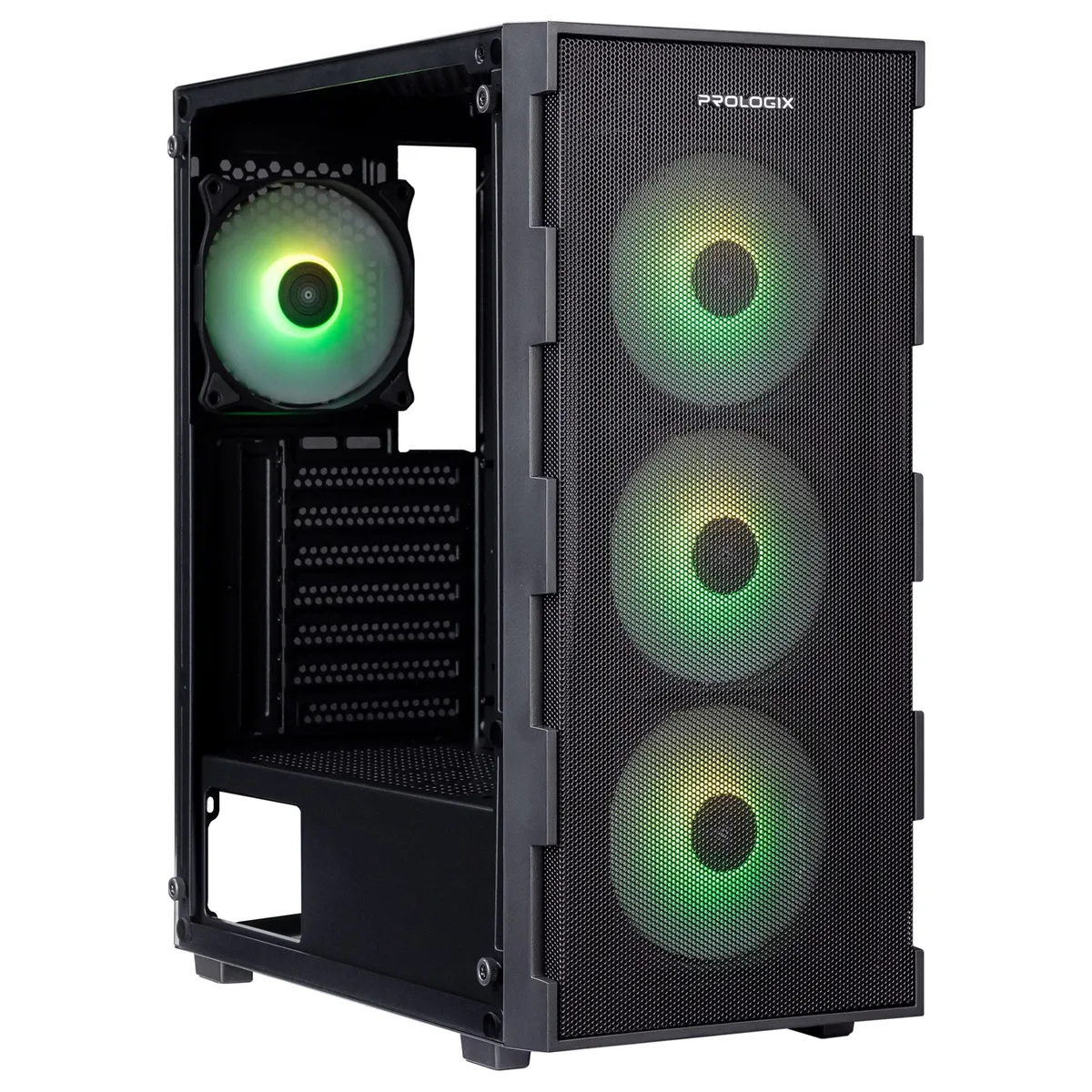 Корпус Prologix E115 Tempered Glass&Mesh Black - зображення 1