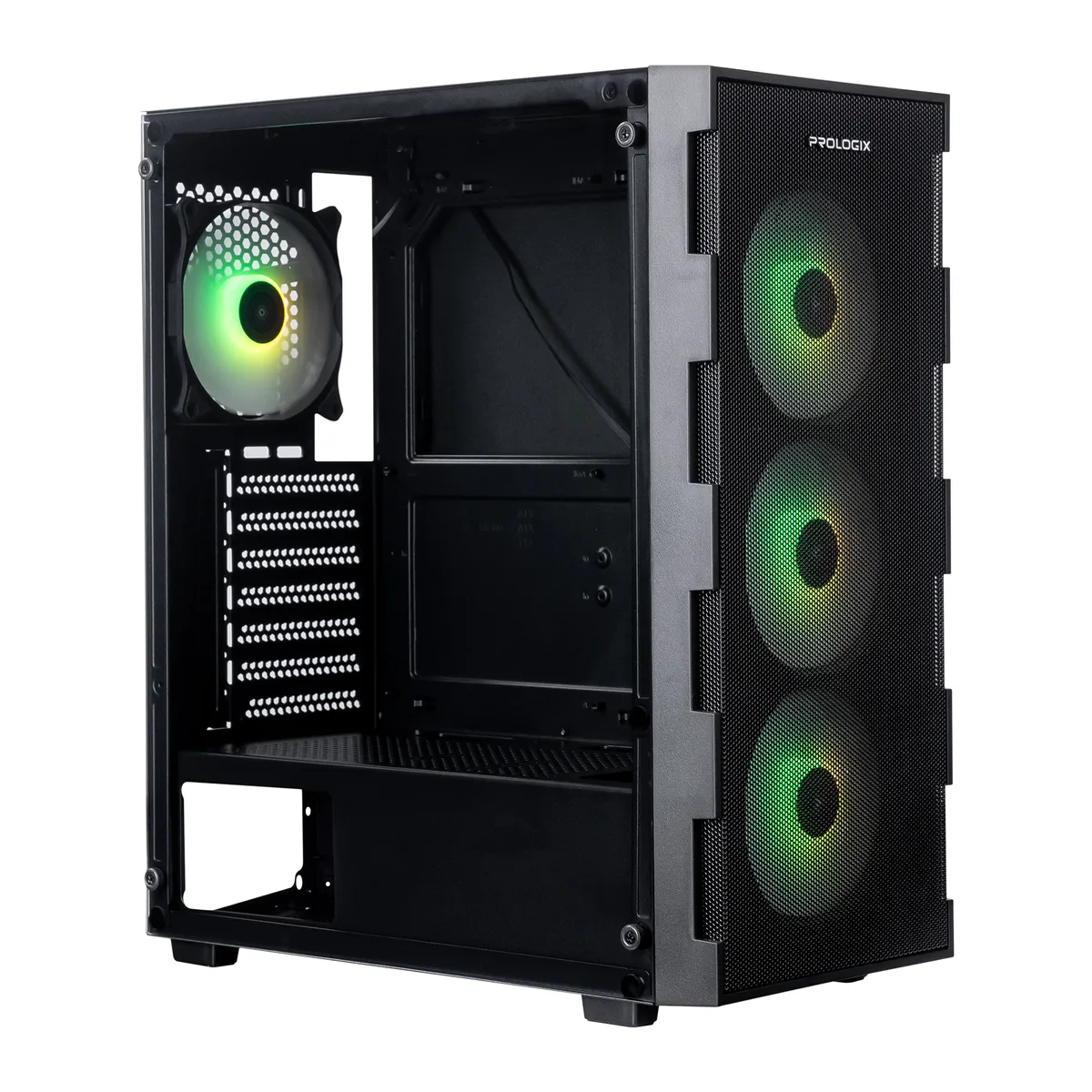 Корпус Prologix E115 Tempered Glass&Mesh Black - мініатюра 2