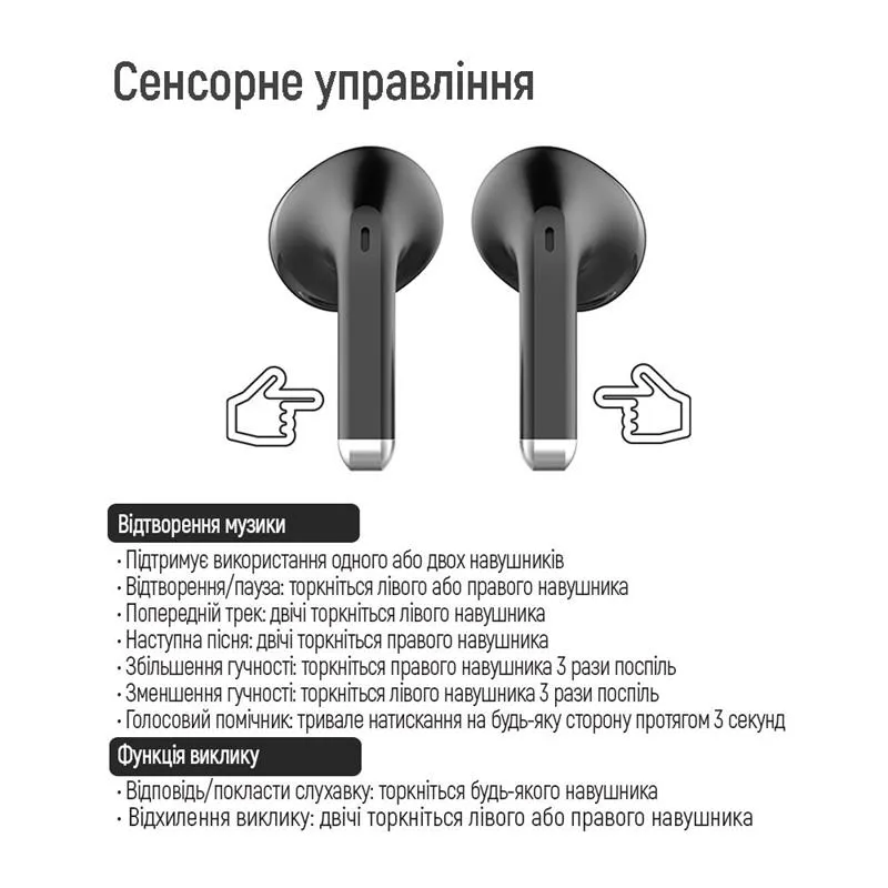 Bluetooth-гарнітура СolorWay Slim TWS-2 Earbuds Black (CW-TWS2BK) - мініатюра 10