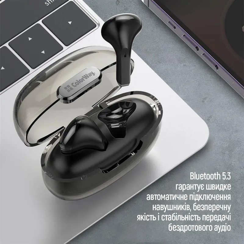 Bluetooth-гарнітура СolorWay Slim TWS-2 Earbuds Black (CW-TWS2BK) - мініатюра 13