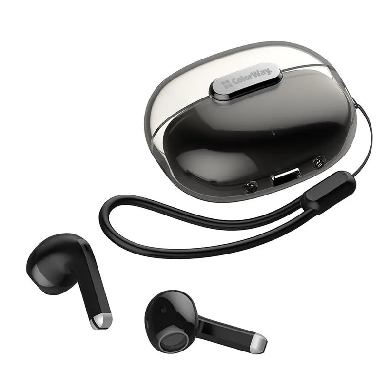 Bluetooth-гарнітура СolorWay Slim TWS-2 Earbuds Black (CW-TWS2BK) - мініатюра 2