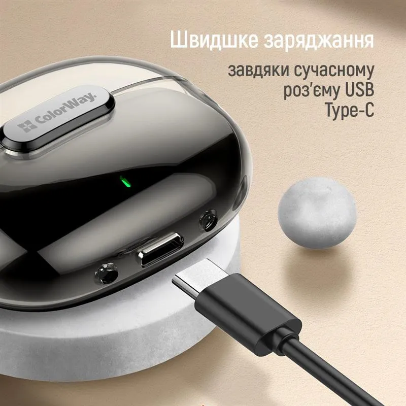 Bluetooth-гарнітура СolorWay Slim TWS-2 Earbuds Black (CW-TWS2BK) - мініатюра 9