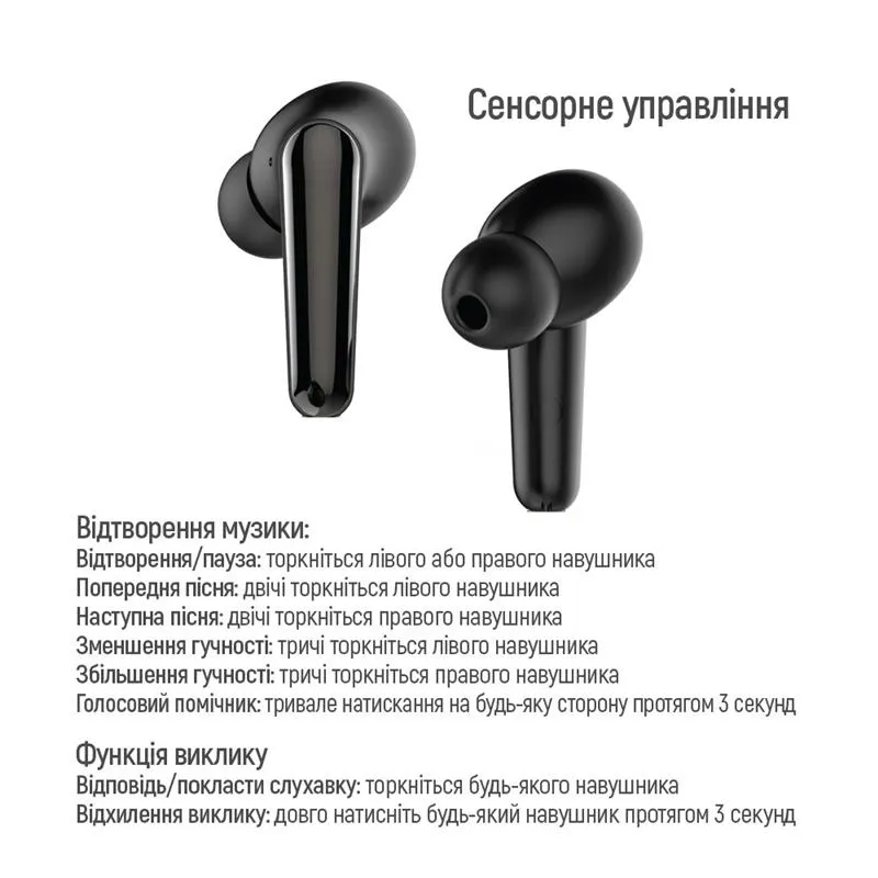 Bluetooth-гарнітура СolorWay TWS-3 Earbuds Black (CW-TWS3BK) - мініатюра 16