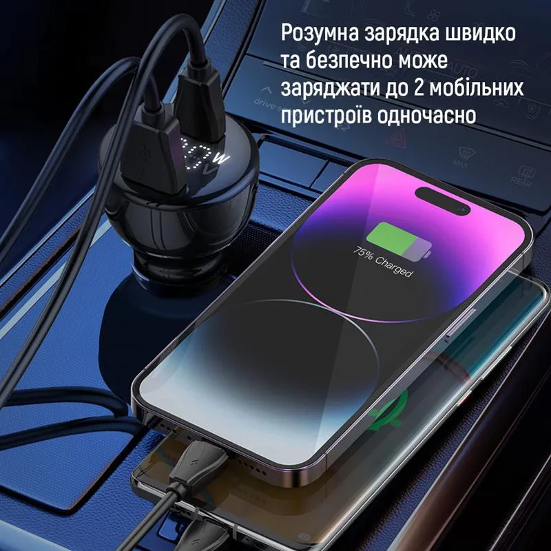 Автомобільний зарядний пристрій ColorWay Power Delivery Port PPS USB (USB-A + USB-C, 100W) PD, QC Black (CW-CHA044PD-BK) - мініатюра 9