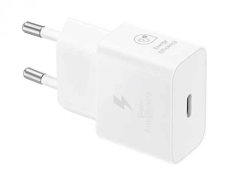 Мережевий зарядний пристрій Samsung EP-T2510XWEGEU White, 25W + кабель USB Type-C - зображення 1